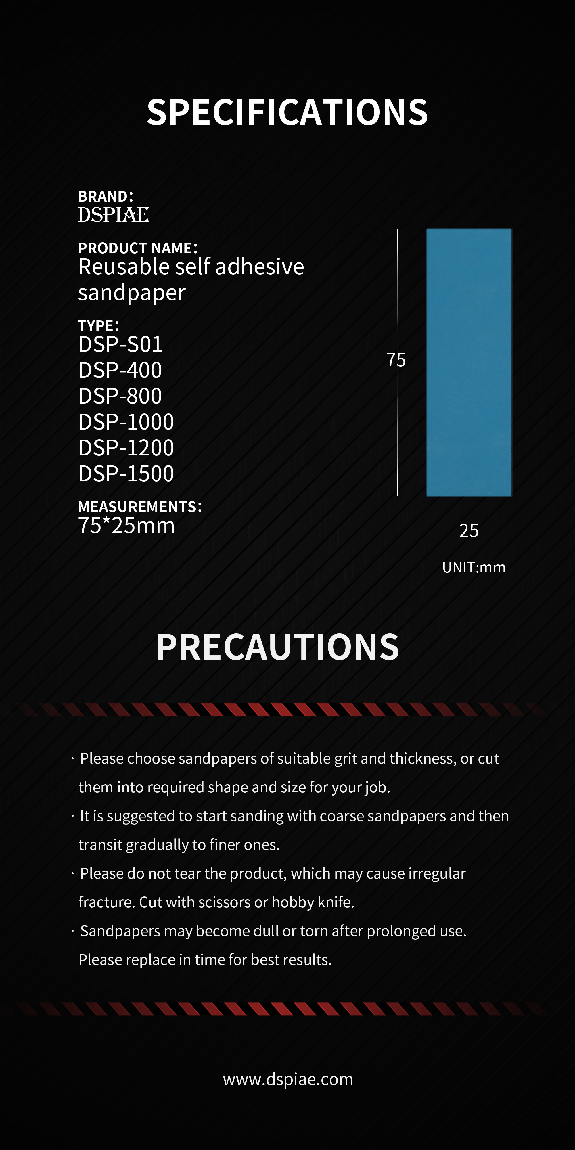 Dspiae 3mm Sanding Sponge Set # DS3-S01