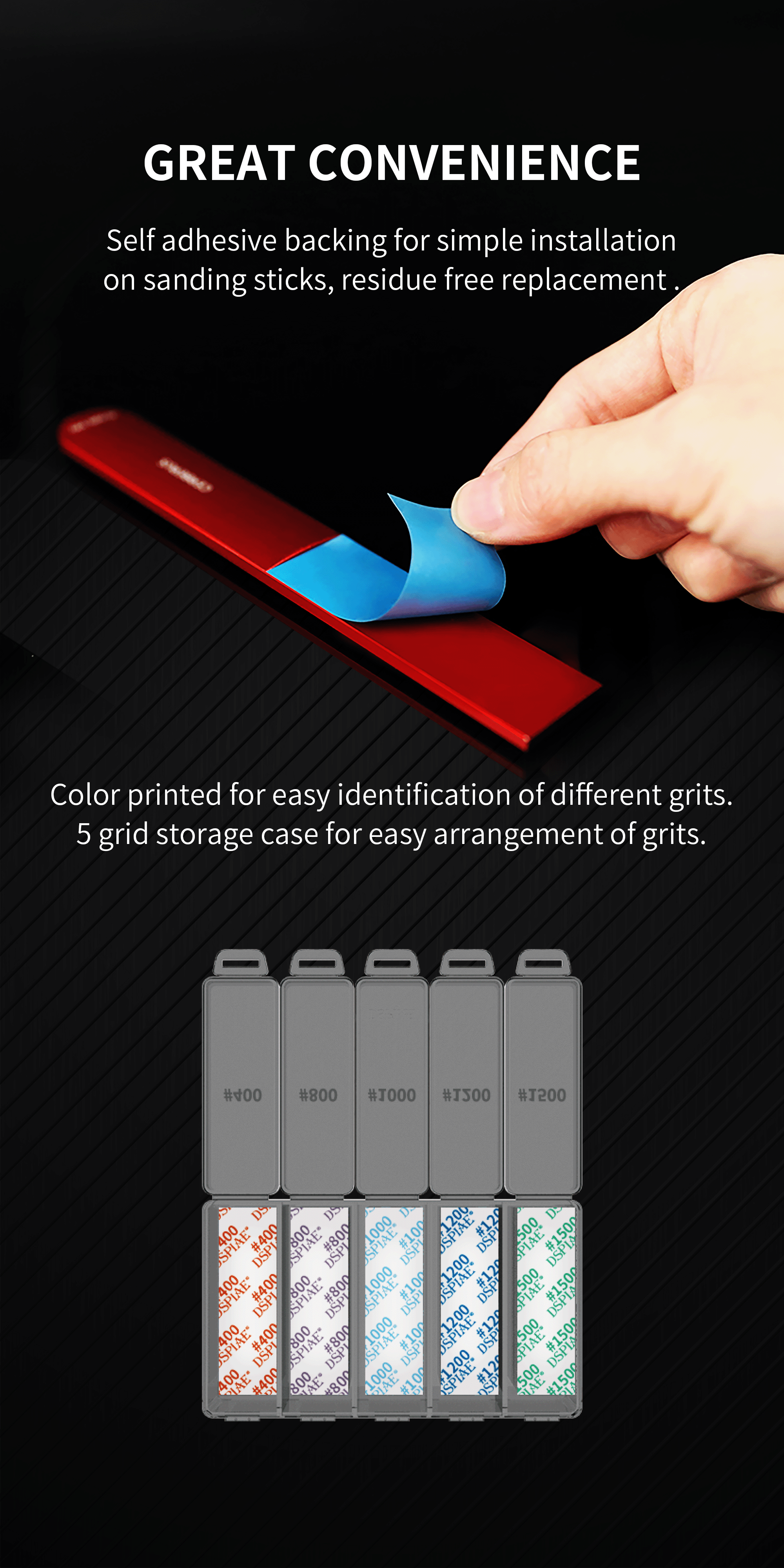 Dspiae Reusable Self-Adhesive Sandpaper Set # DSP-S01