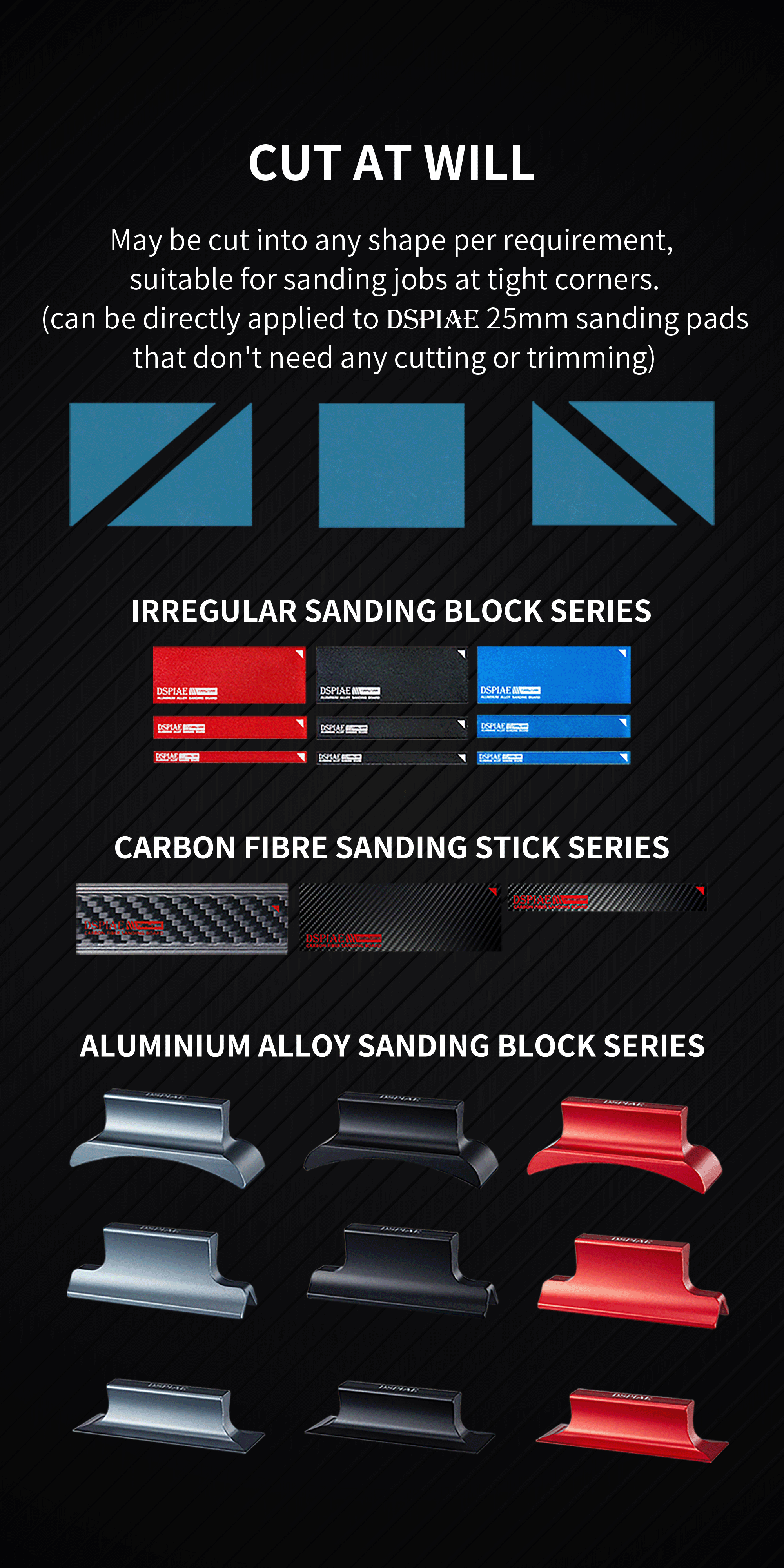 Dspiae Reusable Self-Adhesive Sandpaper Set # DSP-S01