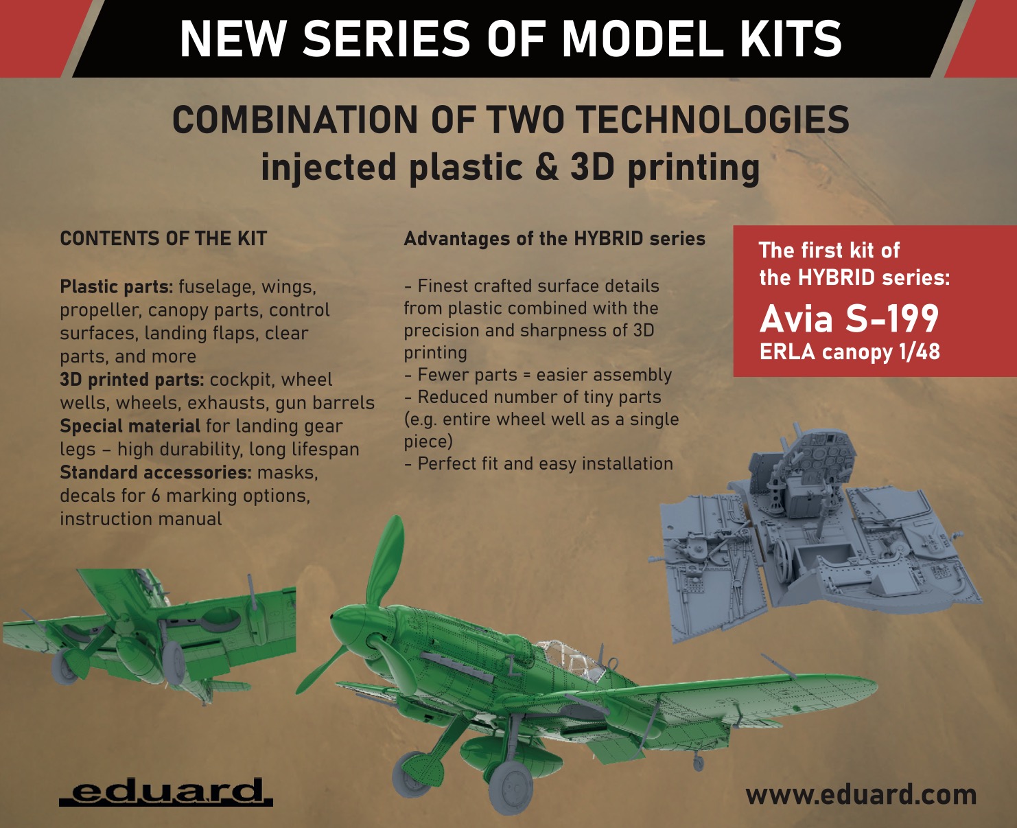 Eduard 1/48 Avia S-199 ERLA Canopy # 948011