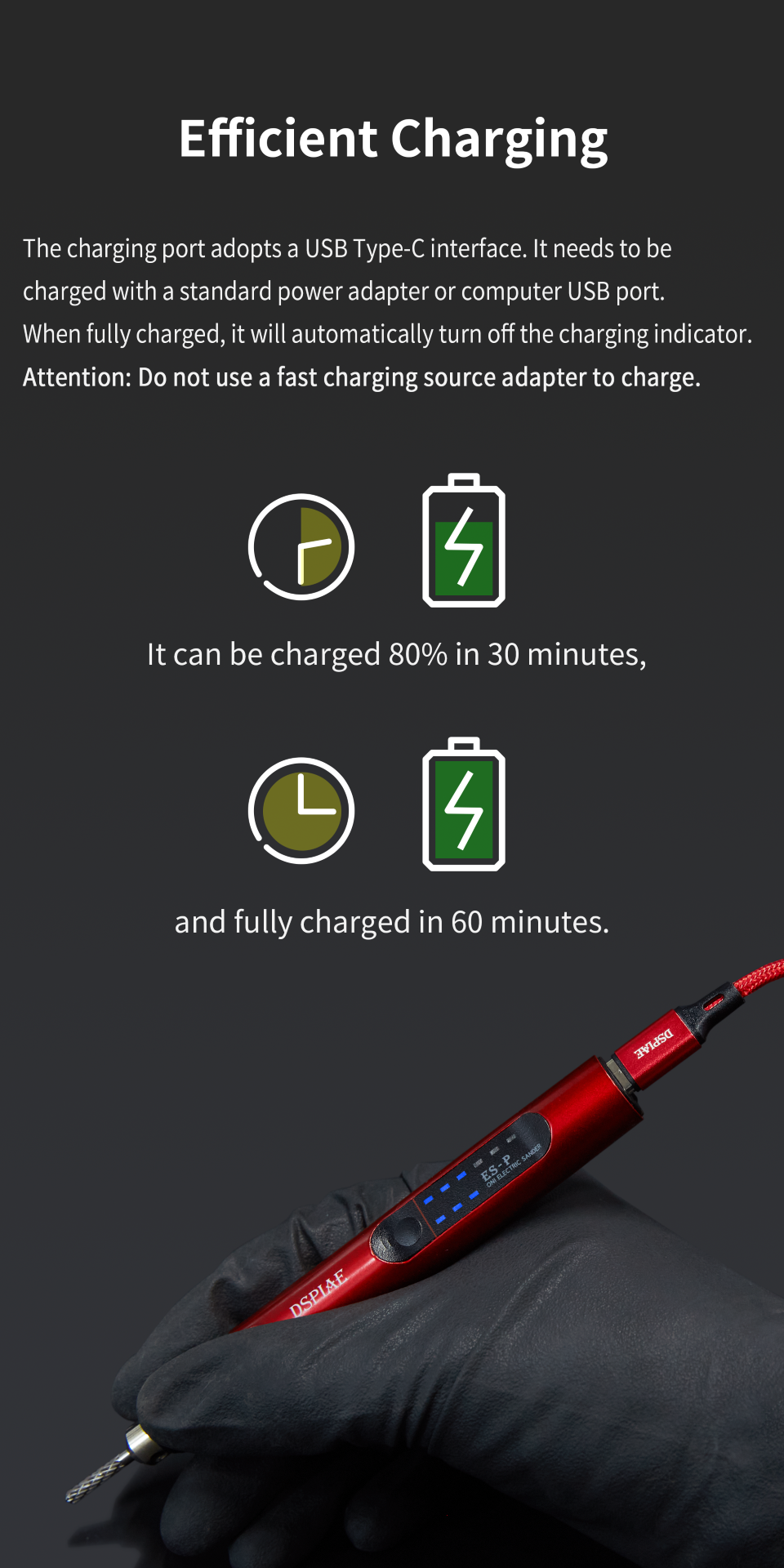 Dspiae Portable Electric Sanding Pen # ES-P