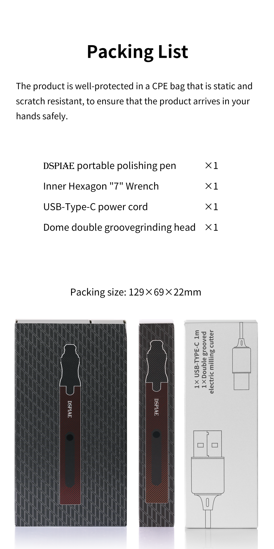 Dspiae Portable Electric Sanding Pen # ES-P