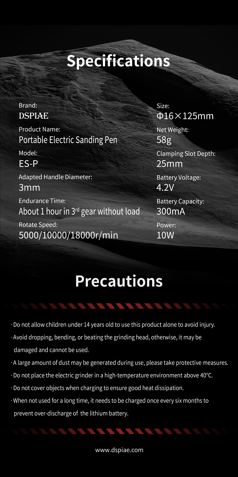 Dspiae Portable Electric Sanding Pen # ES-P