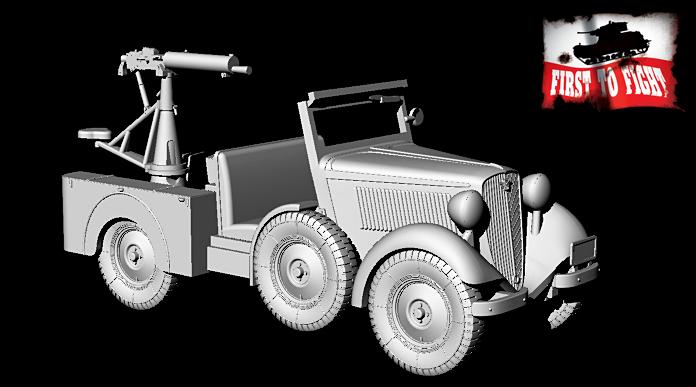 First To Fight Kits 1/72 Polski Fiat 508/518 with Heavy Machine Gun wz.30 # 125