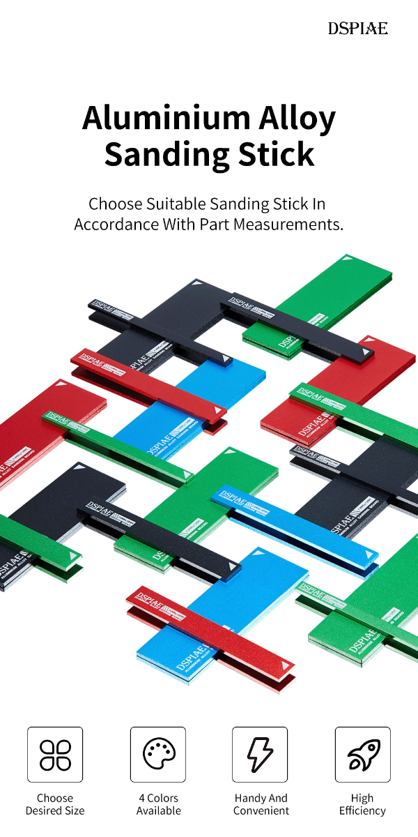 Dspiae Aluminum Alloy Sanding Board (Black) 3pcs # AS-BK25