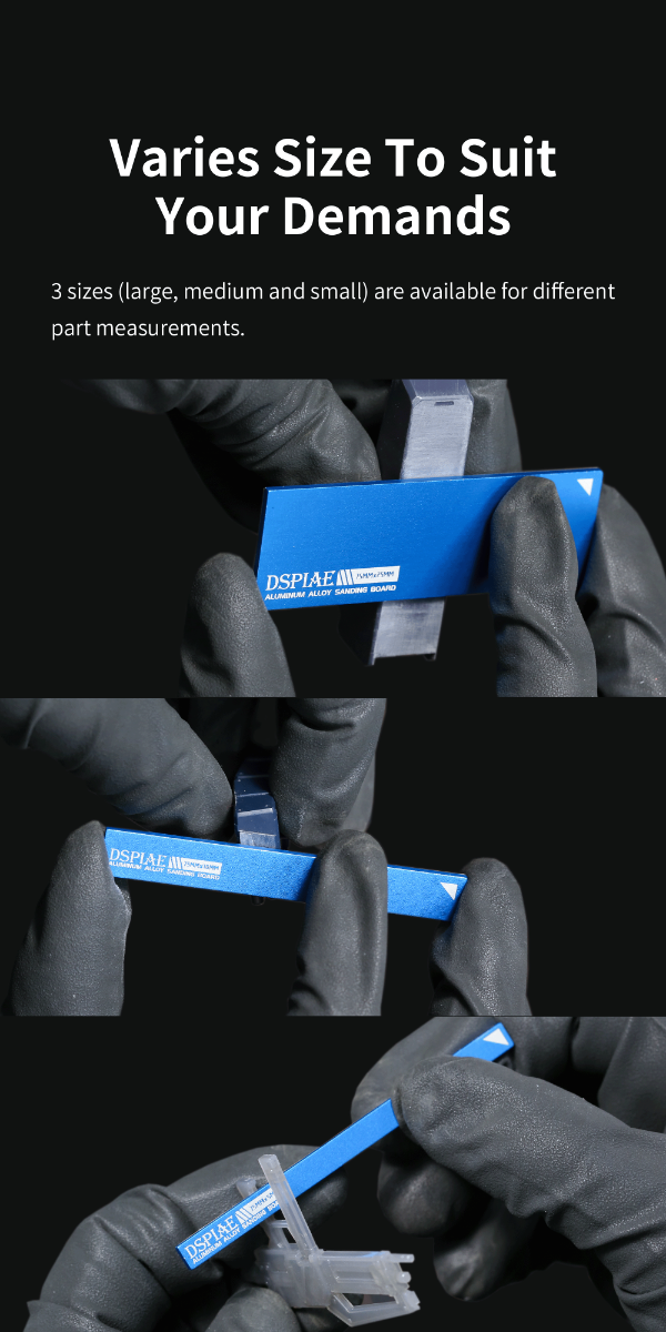 Dspiae Aluminum Alloy Sanding Board (Black) 3pcs # AS-BK25