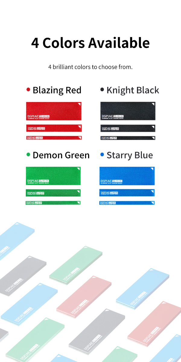 Dspiae Aluminum Alloy Sanding Board (Black) 3pcs # AS-BK25