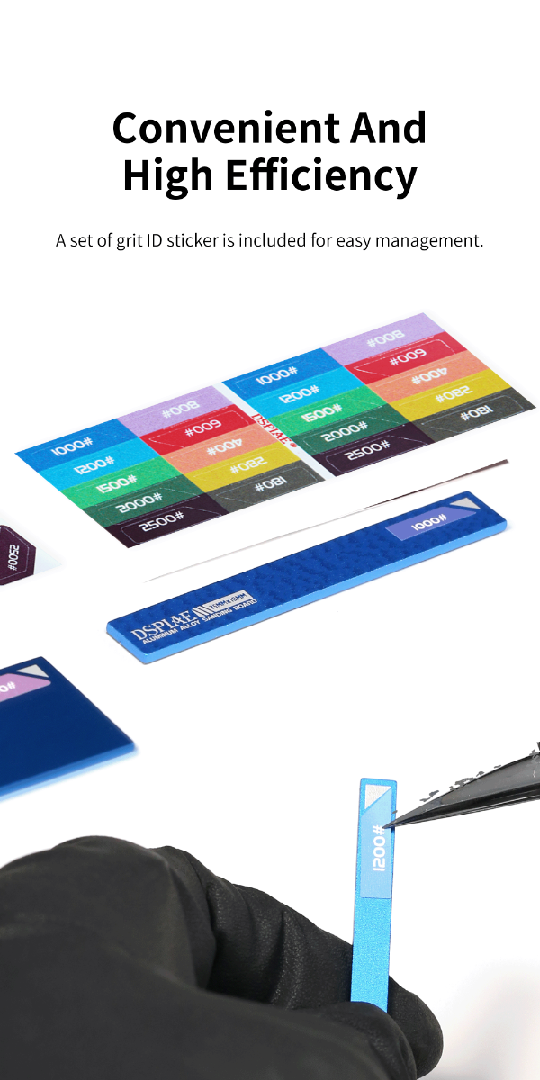 Dspiae Aluminum Alloy Sanding Board (Black) 3pcs # AS-BK25