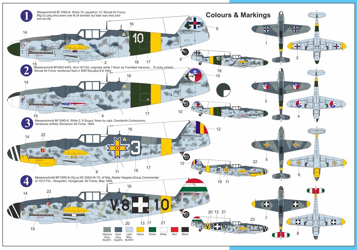 AZ Model 1/72 Messerschmitt Bf-109G-6 "Danubian Users" Premium Edition # 7201