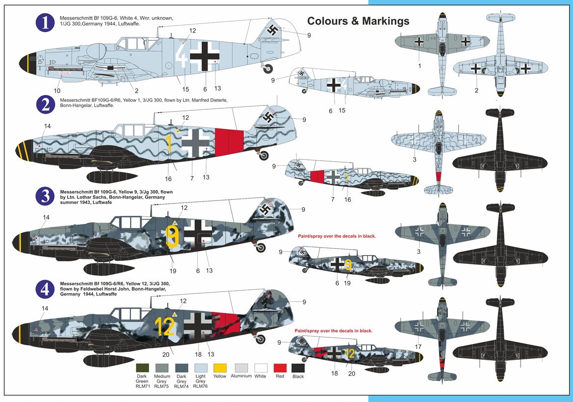 AZ Model 1/72 Messerschmitt Bf-109G-6 "JG.300" Premium Edition # 7202