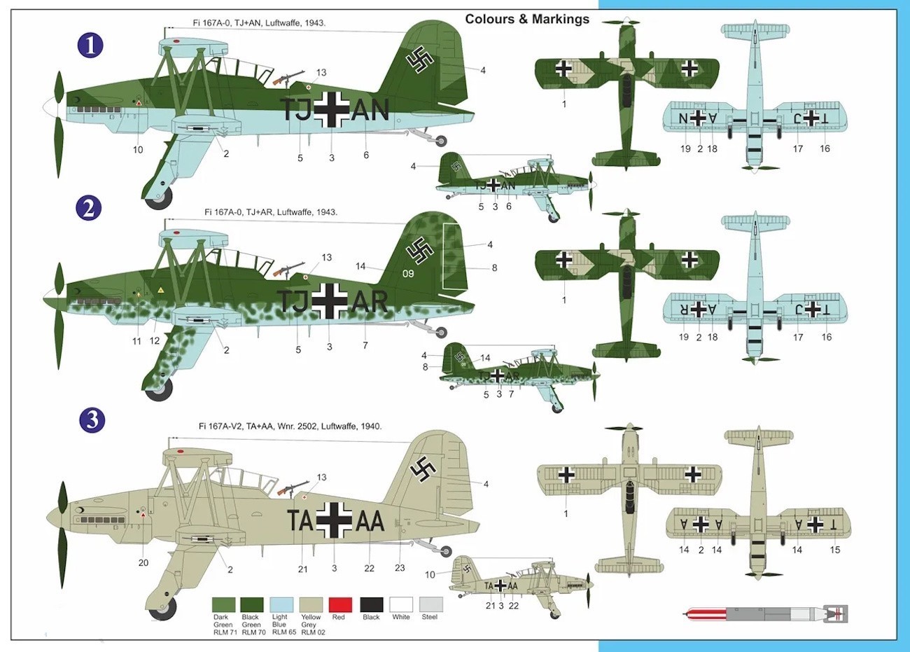AZ Model 1/72 Fieseler Fi-167A-0 Premium Edition # 7203