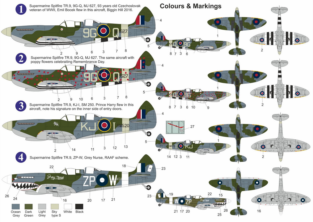 AZ Model 1/72 Supermarine Spitfire Tr.9 'Air Show Schemes' Premium Edition # 7207