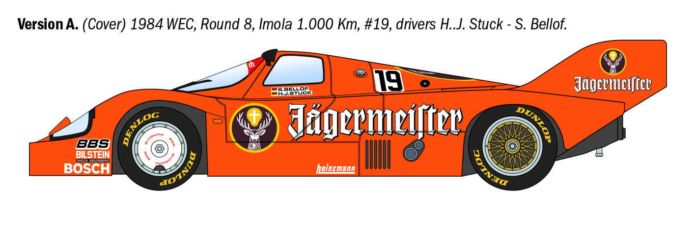 Italeri 1/24 Porsche 956 Jägermeister Racing Car # 3678
