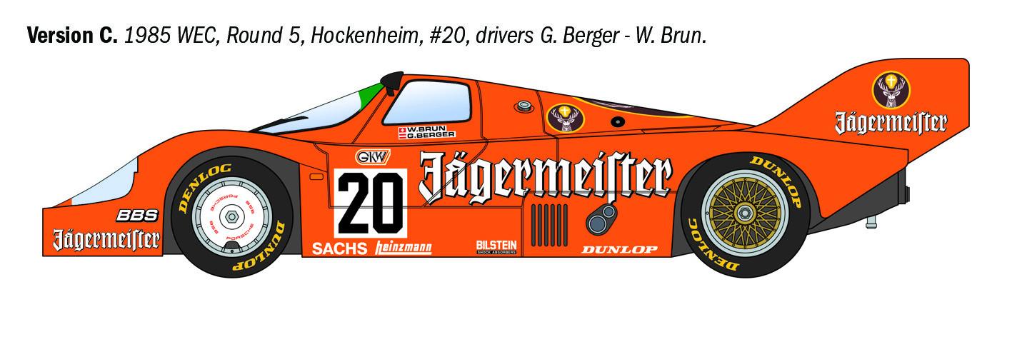 Italeri 1/24 Porsche 956 Jägermeister Racing Car # 3678