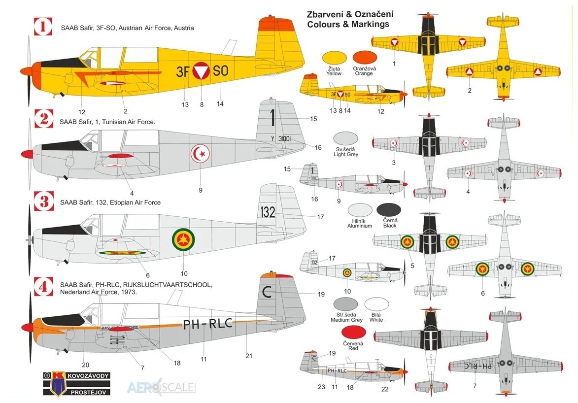 Kovozavody Prostejov 1/72 SAAB Safir "International" # 72521