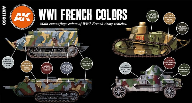 AK Interactive 3rd Gen WWI French AFV Colours # 11660