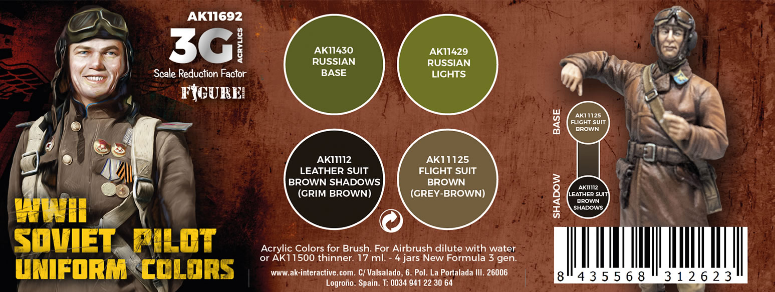 AK Interactive 3rd Gen WWII Soviet Pilot Uniform Colours # 11692