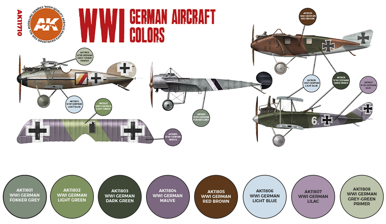 AK Interactive 3rd Gen WWI German Aircraft Colours # 11710