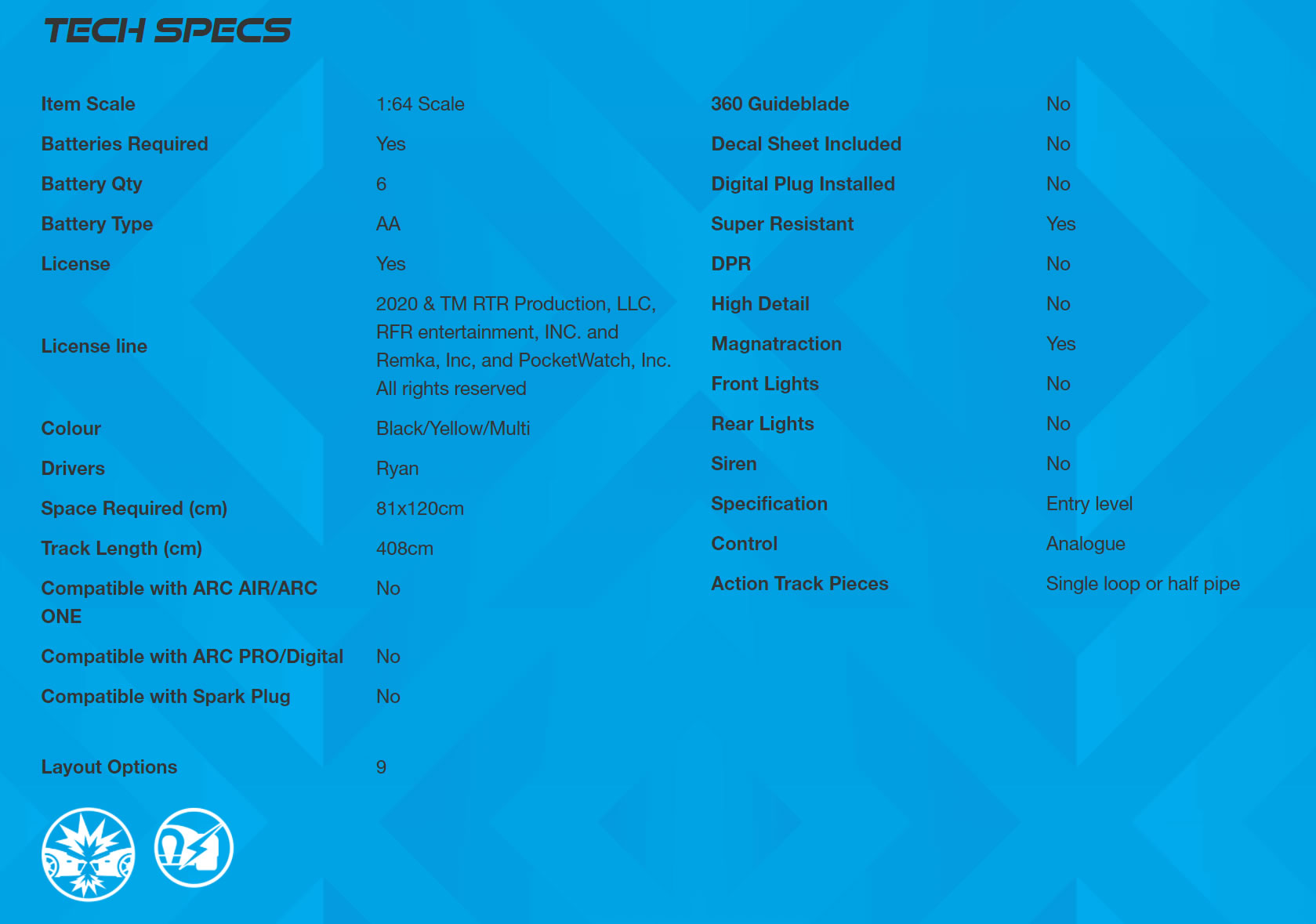 Micro Scalextric Ryan's World Street Chase Battery Powered Race Set # 1160M