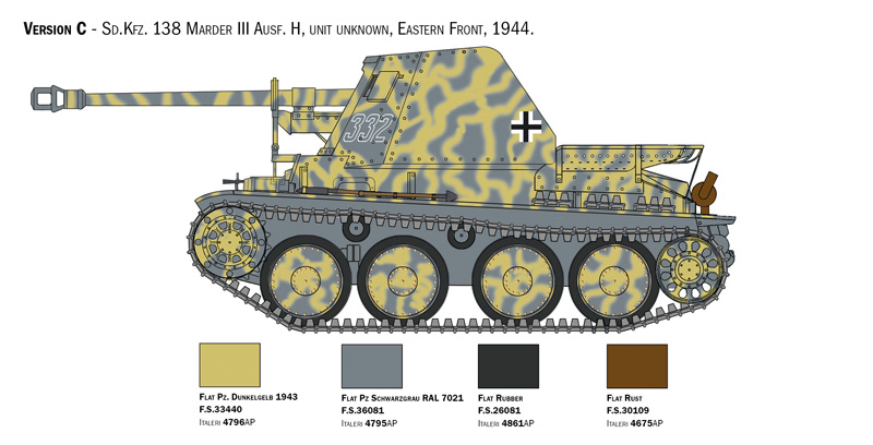 Italeri 1/35 Sd.Kfz.138 Ausf.H Marder III # 6566