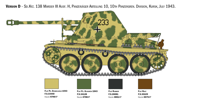 Italeri 1/35 Sd.Kfz.138 Ausf.H Marder III # 6566