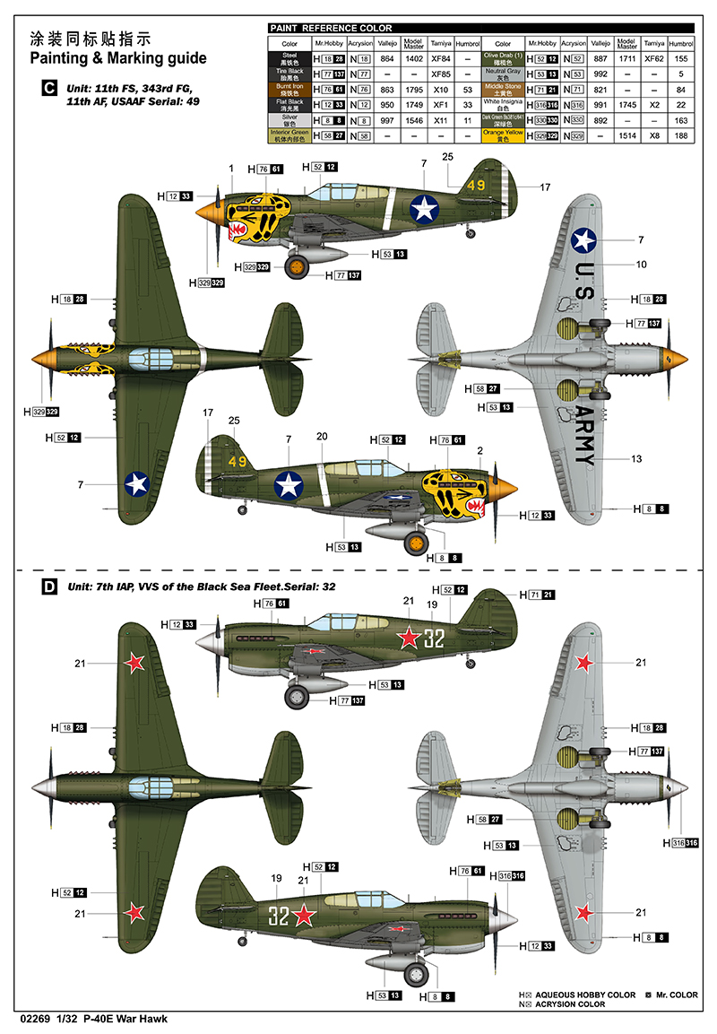 Trumpeter 1/32 Curtiss P-40E Kittyhawk # 02269