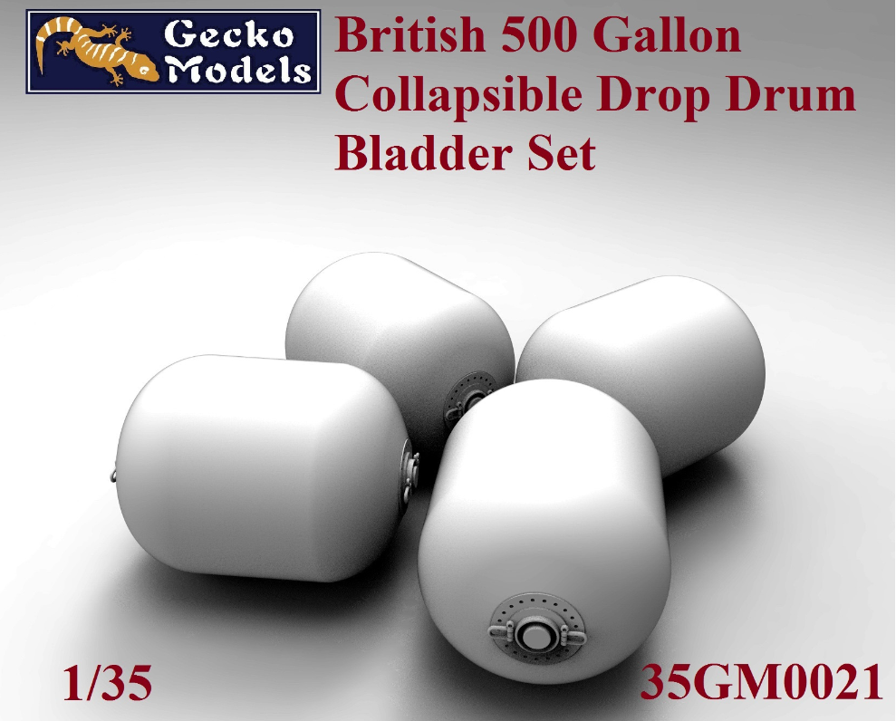 Gecko Models 1/35 British 500 Gallon Collapsible Drop Drum Bladder Set APFC (Air Portable Fuel Container) # 0021
