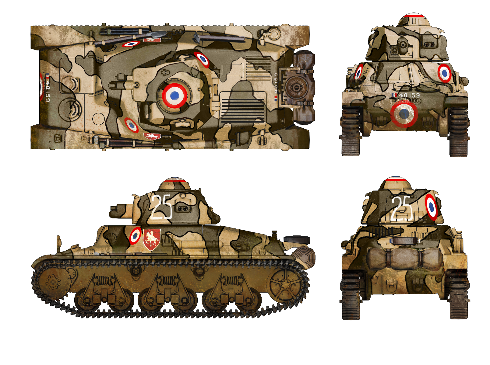 First To Fight Kits 1/72 Hotchkiss H-35 early version # 080