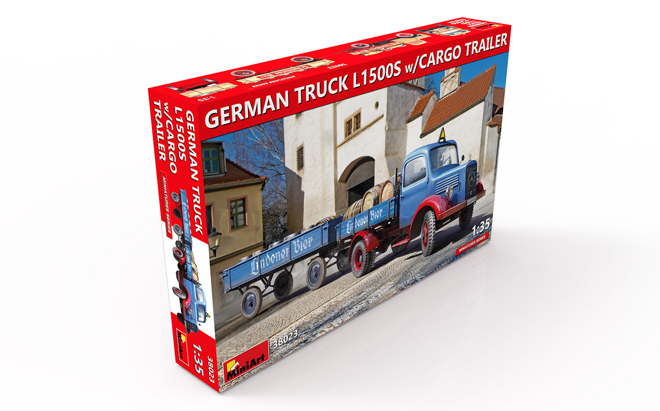 Miniart 1/35 German Truck L1500s w/ Cargo Trailer # 38023