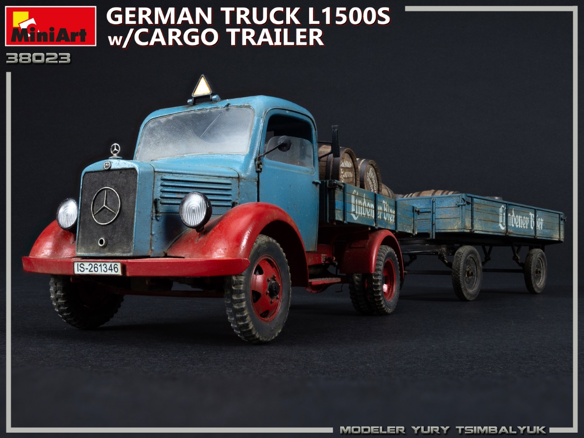 Miniart 1/35 German Truck L1500s w/ Cargo Trailer # 38023