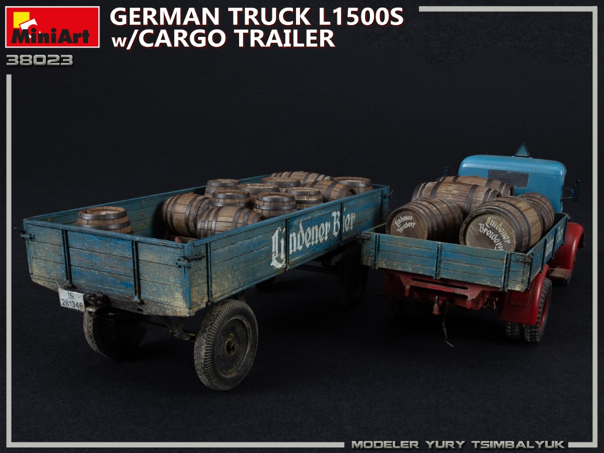Miniart 1/35 German Truck L1500s w/ Cargo Trailer # 38023