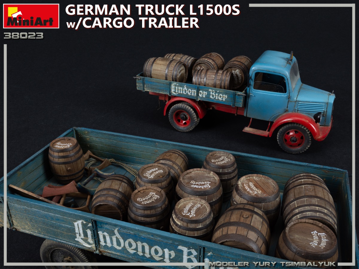 Miniart 1/35 German Truck L1500s w/ Cargo Trailer # 38023