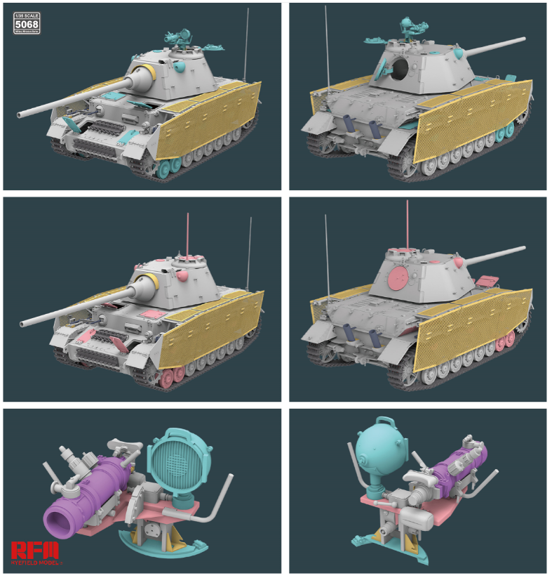 Rye Field Models 1/35 Pz.Kpfw.IV J mit Panther F Turret # 5068