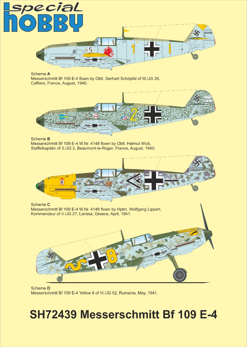 Special Hobby 1/72 Messerschmitt Bf-109E-4 # 72439
