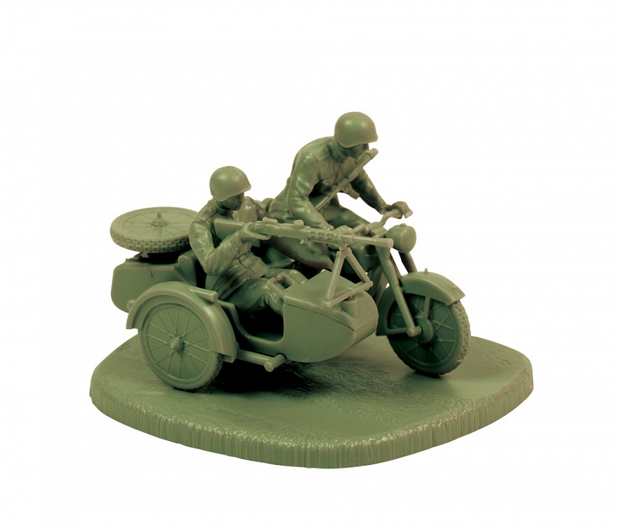Zvezda 1/72 Soviet M-72 Sidecar Motorcycle w/Crew # 6277