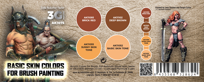 AK Interactive 3rd Gen Acrylic Wargame Color Set - Basic Skin Colors # 1075