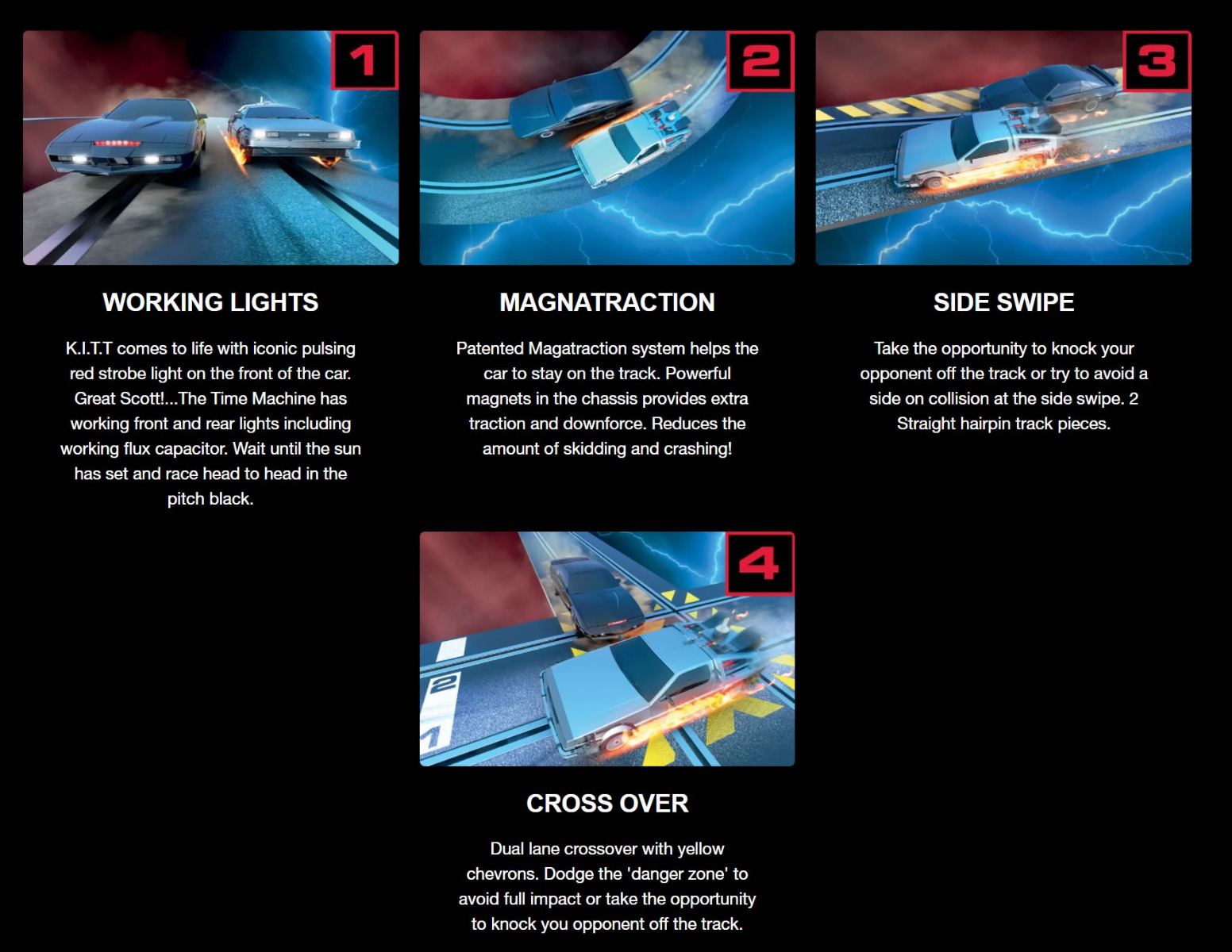 Scalextric 1980s TV Back to the Future vs Knight Rider Race Set # 1431M