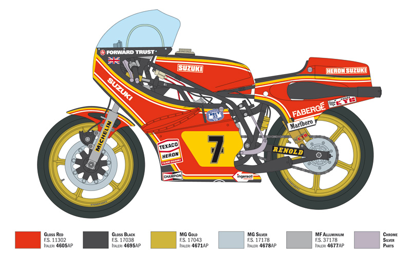 Italeri 1/9 Suzuki RG 500 XR27 Team Heron (Barry Sheene) 1978 # 4644