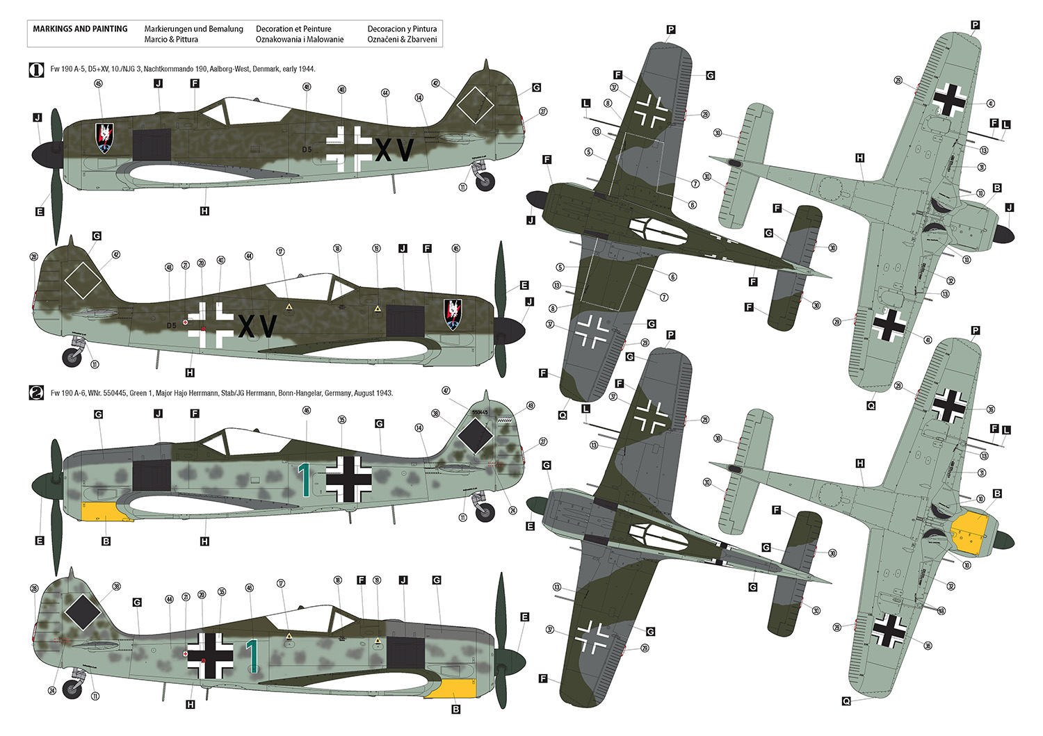 Hobby 2000 1/32 Focke-Wulf Fw-190A-5/A-6 Nachtjager Hasegawa + Cartograf + Masks # 32017