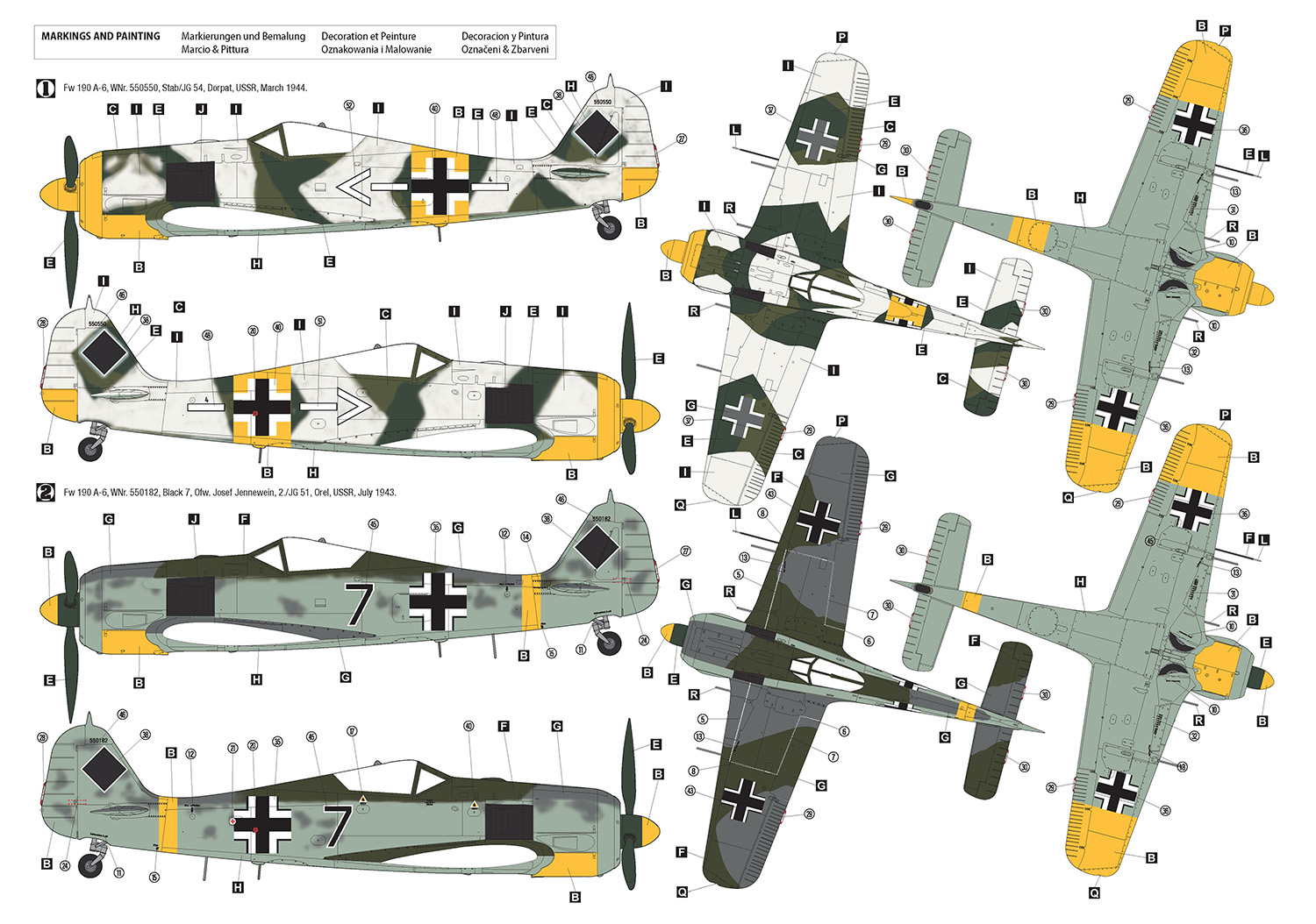 Hobby 2000 1/32 Focke-Wulf Fw-190A-6 Eastern Front Hasegawa + Cartograf + Masks # 