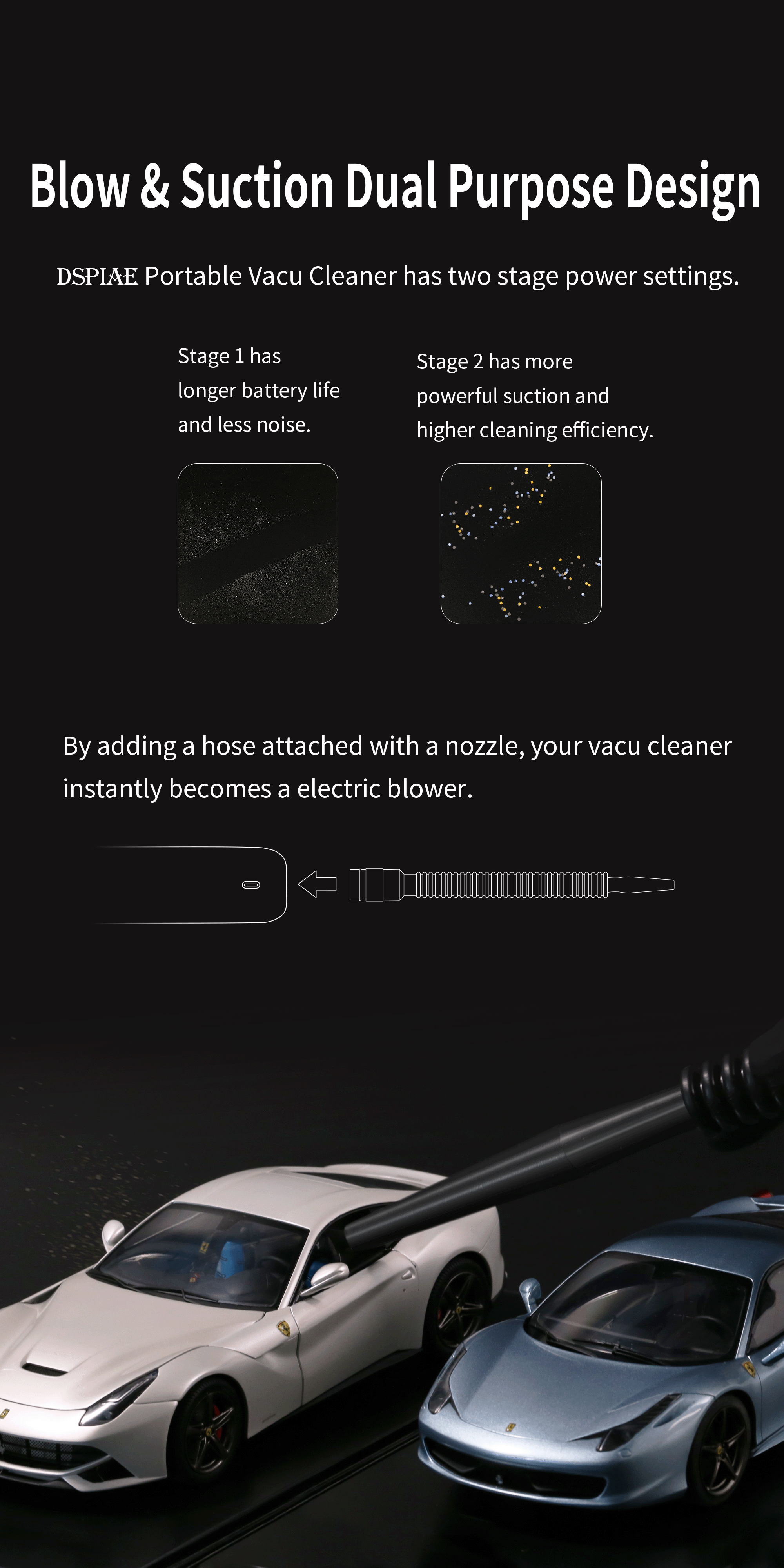 Dspiae Portable Hand-Held Cordless Vacuum # HC-V