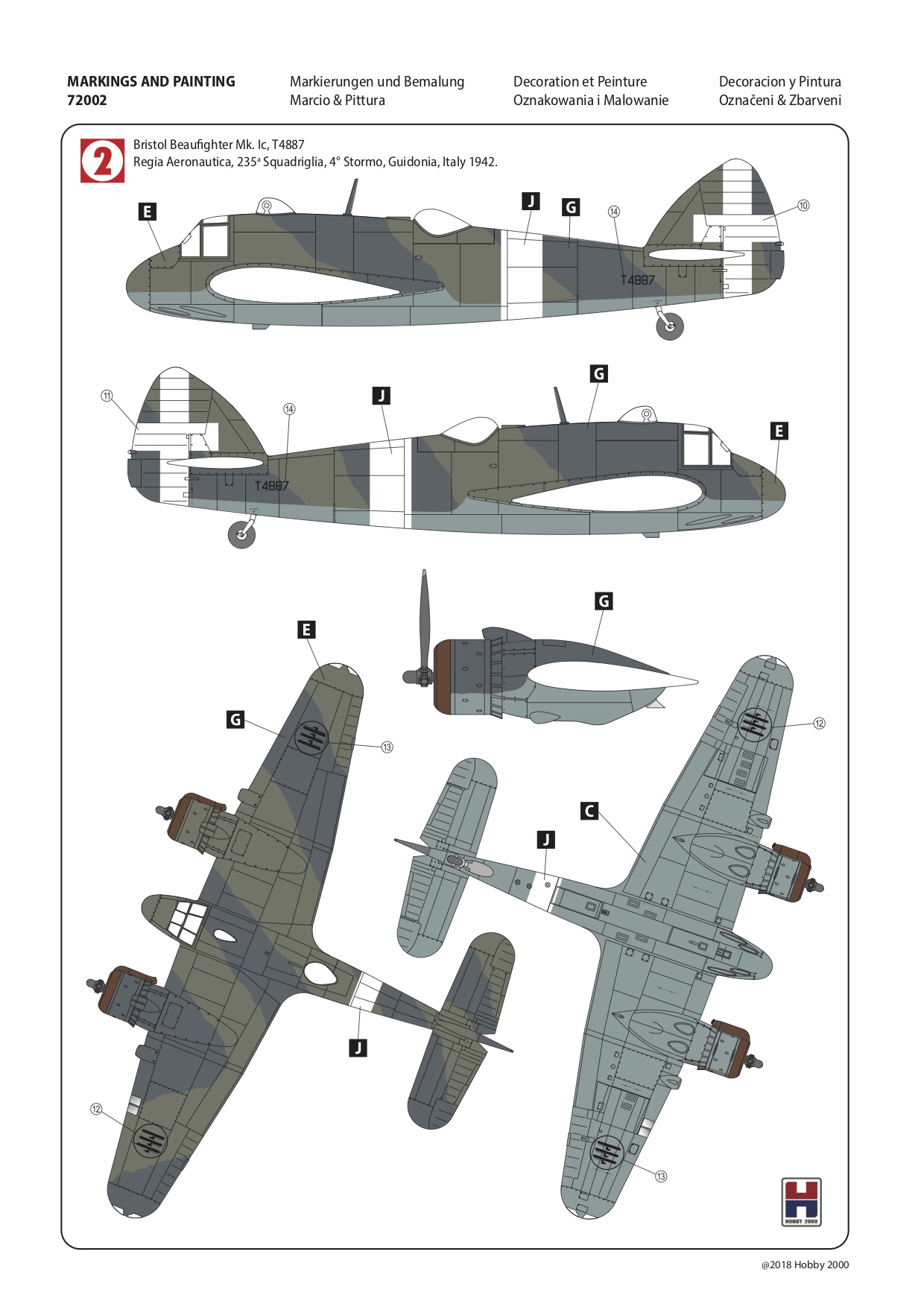 Hobby 2000 1/72 Bristol Beaufighter Mk.IF/Mk.IC # 72002