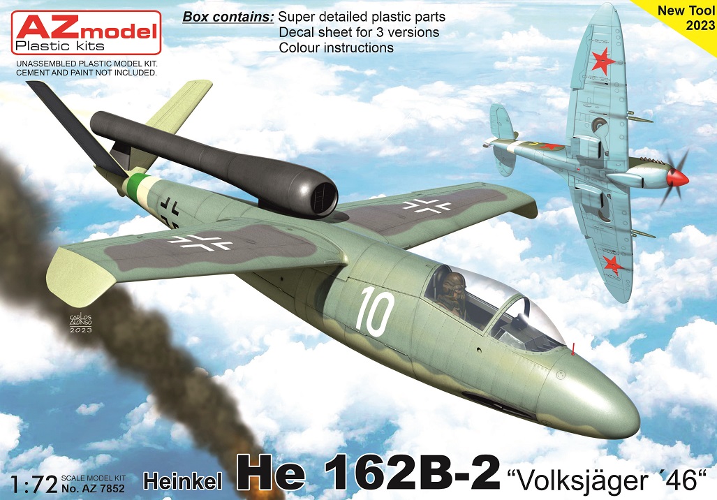 AZ Model 1/72  Heinkel He 162B-2 "Volksjager 46" NEW TOOL 2023 # 7852