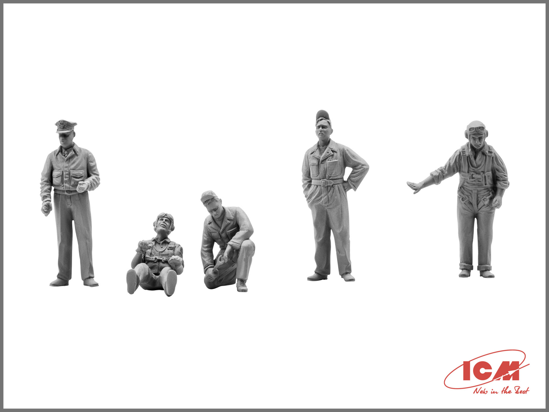 ICM 1/48 USAAF Pilots & Ground Personnel (1941-1945) 5 Figures # 48083