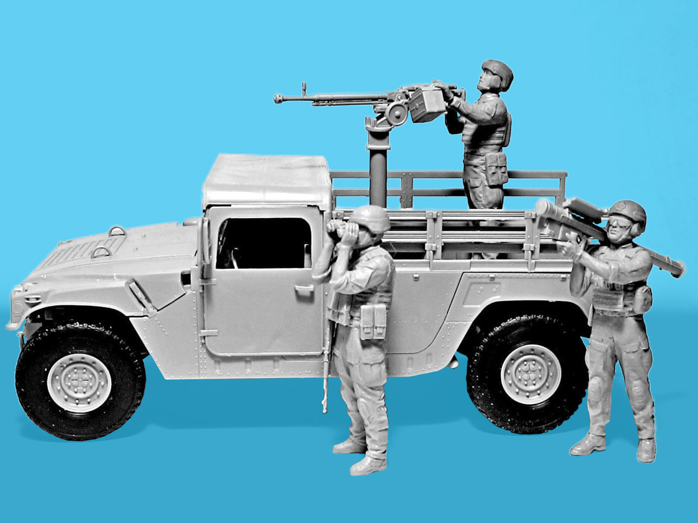 ICM 1/35 Drone Hunters’ Humvee M1097A2 Cargo Carrier, DShKM & Crew Figures) # DS3531