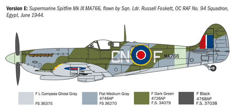 Italeri 1/72 Supermarine Spitfire Mk.Vb / Mk.IX # 1482