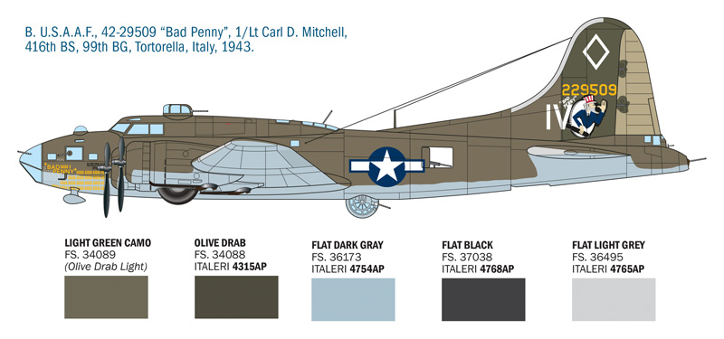 Italeri 1/72 Boeing B-17F Flying Fortress # 1487