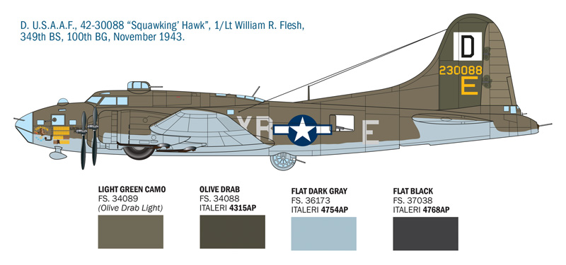 Italeri 1/72 Boeing B-17F Flying Fortress # 1487