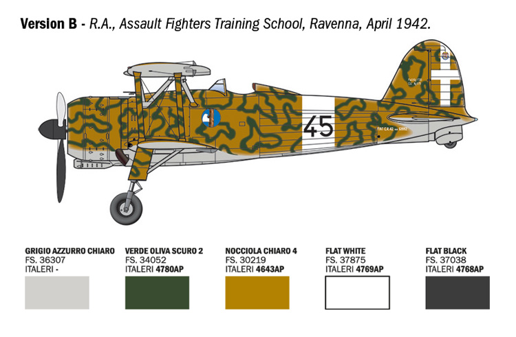 Italeri 1/48 FIAT CR.42 Falco Assault/Night Fighter # 2842