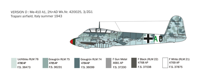Italeri 1/72 Messerschmitt Me 410 Hornisse # 007